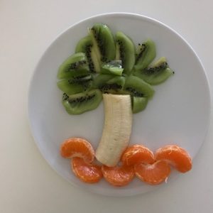 Frutas con formas, palmera de frutas