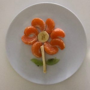 Fruta con formas, flor de mandarina