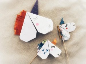 unicornio origami para niños